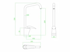 Discount Essebagno Galet Grifo mezclador para lavabo con caño cromado y maneta cromada Plateado