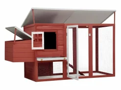 Gallinero con 1 jaula para huevos madera ES120492 Rojo