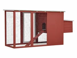 Gallinero con 1 jaula para huevos madera ES120492 Rojo