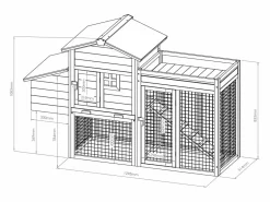 Vente-unique Gallinero con valla y huerto 4 gallinas - Alt. 109 cm - Natural - CAMPORA