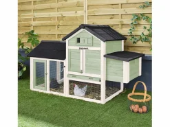 Discount Sweeek Gallinero de madera con corral para 3 gallinas Verde