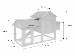 Discount Sweeek Gallinero de madera con corral para 3 gallinas Verde
