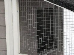 Discount Gallinero de madera con cerca - 4 gallinas - Ancho 173 x Prof. 64 x A. 108 cm - Blanco - LEVAS Cama De Animales De Compañía