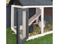 Sweeek Gallinero de madera con corral para 3 gallinas antracita