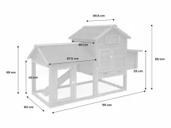Sweeek Gallinero de madera con corral para 3 gallinas antracita
