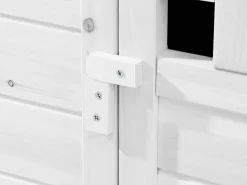 Vente-unique Gallinero de madera con ponedero - 2 gallinas - L. 106 x Prof. 64 x Alt. .71 cm - - ANSER Blanco