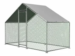 Hauss Spole Gallinero metálico con cierre de seguridad y cubierta de PE impermeable 3,03x1,57x2m