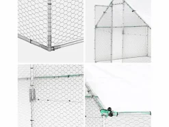 Discount Sweeek Gallinero y aviario de acero galvanizado gris et vert Multicolor