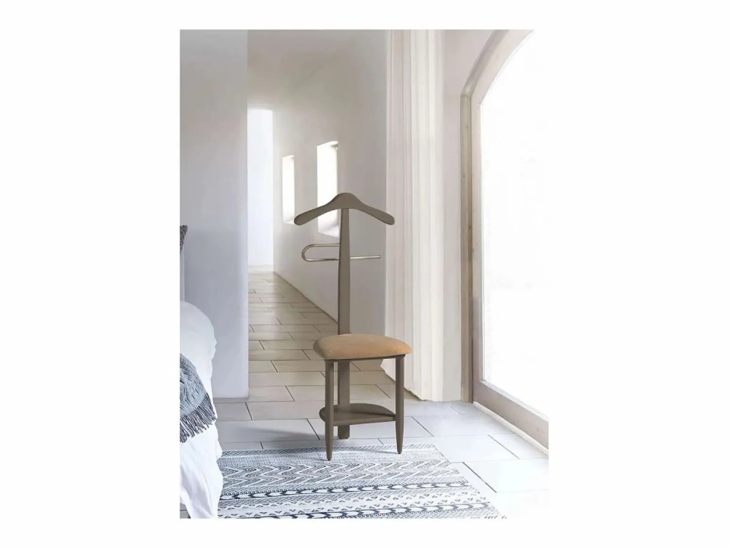 Galán 361 con asiento en herrajes cromado satinado lacado moka, 105 cm(alto)45 cm(a