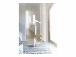 Galán 361 con asiento en herrajes cromado satinado lacado blanco, 105 cm(alto)45 cm