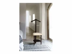 Outlet Galán 361 con asiento en herrajes cromado satinado lacado wengué, 105 cm(alto)45 c Galán De Noche
