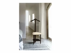 Outlet Galán 361 con asiento en herrajes cromado satinado lacado wengué, 105 cm(alto)45 c Galán De Noche