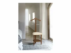 Galán 361 con asiento en herrajes cromado satinado lacado nogal, 105 cm(alto)45 cm(