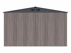 Outlet EXPERTLAND Garaje de acero galvanizado efecto madera gris 15,1 m² NERON Gris antracita / Color natural oscuro