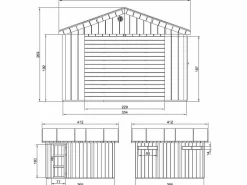 Timbela Garaje de calidad premium - 13 m²/L378xL412 cm - M990B