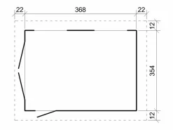 Timbela Garaje de calidad premium - 13 m²/L378xL412 cm - M990B