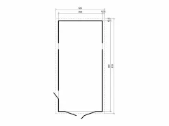 Timbela Garaje de madera natural - A222x616x324 cm / 18 m² - M102
