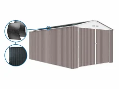 Habitat et jardin Garaje de metal "Nevada" - 15,36m² con paneles solares integrados