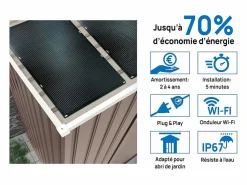 Habitat et jardin Garaje de metal "Nevada" - 15,36m² con paneles solares integrados