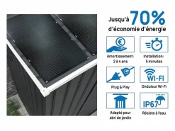 Sale Habitat et jardin Garaje metálico <> - 15,36 m² con panel solar - Antracita Gris antracita