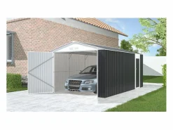 Habitat et jardin Garaje metálico "Houston" 15,36 m² - Antracita