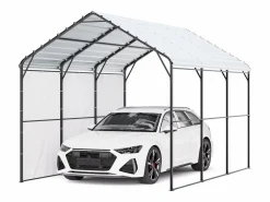 Garaje Metálico Robusto para Coches SucceBuy, 305 x 457 cm, Abriego Exterior Robusto para Coches y Barcos