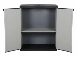 Garden Furniture - Armario de jardín con 1 estante y negro 68x40x85 cm