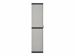 Sale Garden Furniture - Armario de jardín con 3 estantes y negro 68x40x168 cm Gris