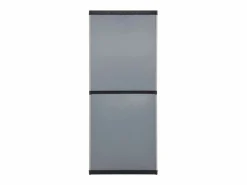 Sale Garden Furniture - Armario de jardín con 3 estantes y negro 68x40x168 cm Gris