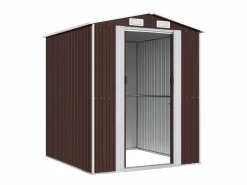 Online - Cobertizo jardín acero galvanizado marrón oscuro 192x191x223 cm Caseta De Jardín