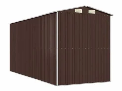 Discount Garden Furniture - Cobertizo jardín acero galvanizado marrón oscuro 192x440x223 cm Marru00f3n