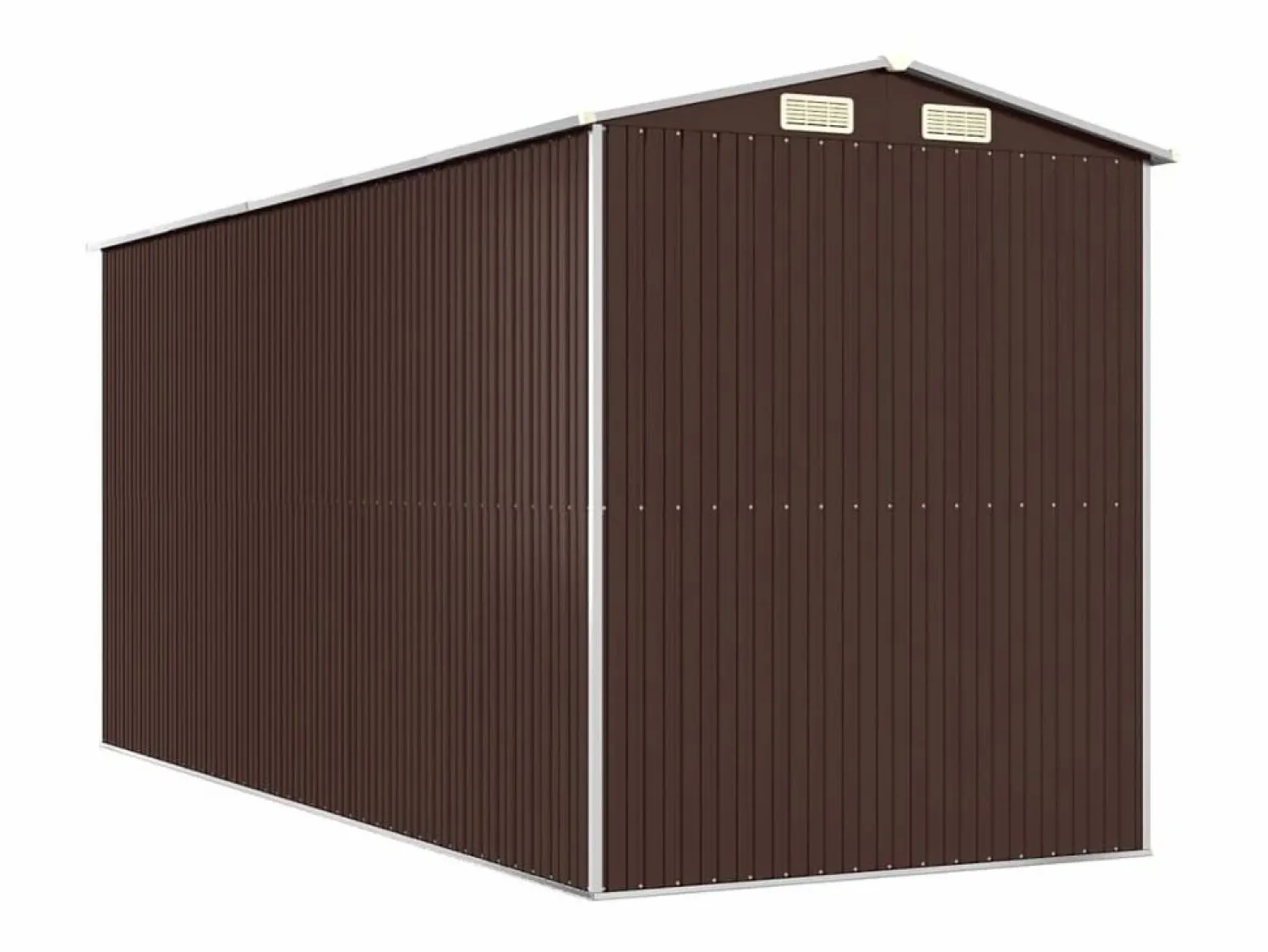 Discount Garden Furniture - Cobertizo jardín acero galvanizado marrón oscuro 192x440x223 cm Marru00f3n