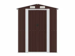Discount Garden Furniture - Cobertizo jardín acero galvanizado marrón oscuro 192x357x223 cm Marru00f3n