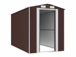 Discount Garden Furniture - Cobertizo jardín acero galvanizado marrón oscuro 192x357x223 cm Marru00f3n