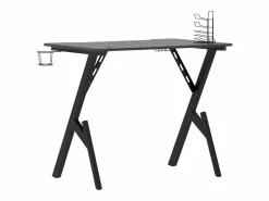 Hot Garden Furniture - Escritorio gaming con patas en forma de Y 90x60x75 cm Negro