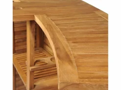 Clearance - Mesa de bar plegable de madera teca maciza 155x53x105 cm Mesa Alta