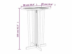 Garden Furniture - Mesa de bar plegable madera maciza de teca 90x65x105 cm