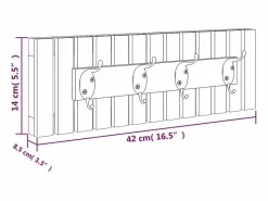 Clearance - Perchero de pared madera maciza de nogal 42x8,5x14 cm Perchero