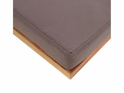 Garden Furniture - Reposapiés y cojín madera maciza acacia gris oscuro 66x66x36 cm Gris antracita
