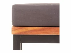 Garden Furniture - Reposapiés y cojín madera maciza acacia gris oscuro 66x66x36 cm Gris antracita