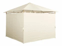 Sweeek Gazebo de jardín con cortinas 3x3m crudo