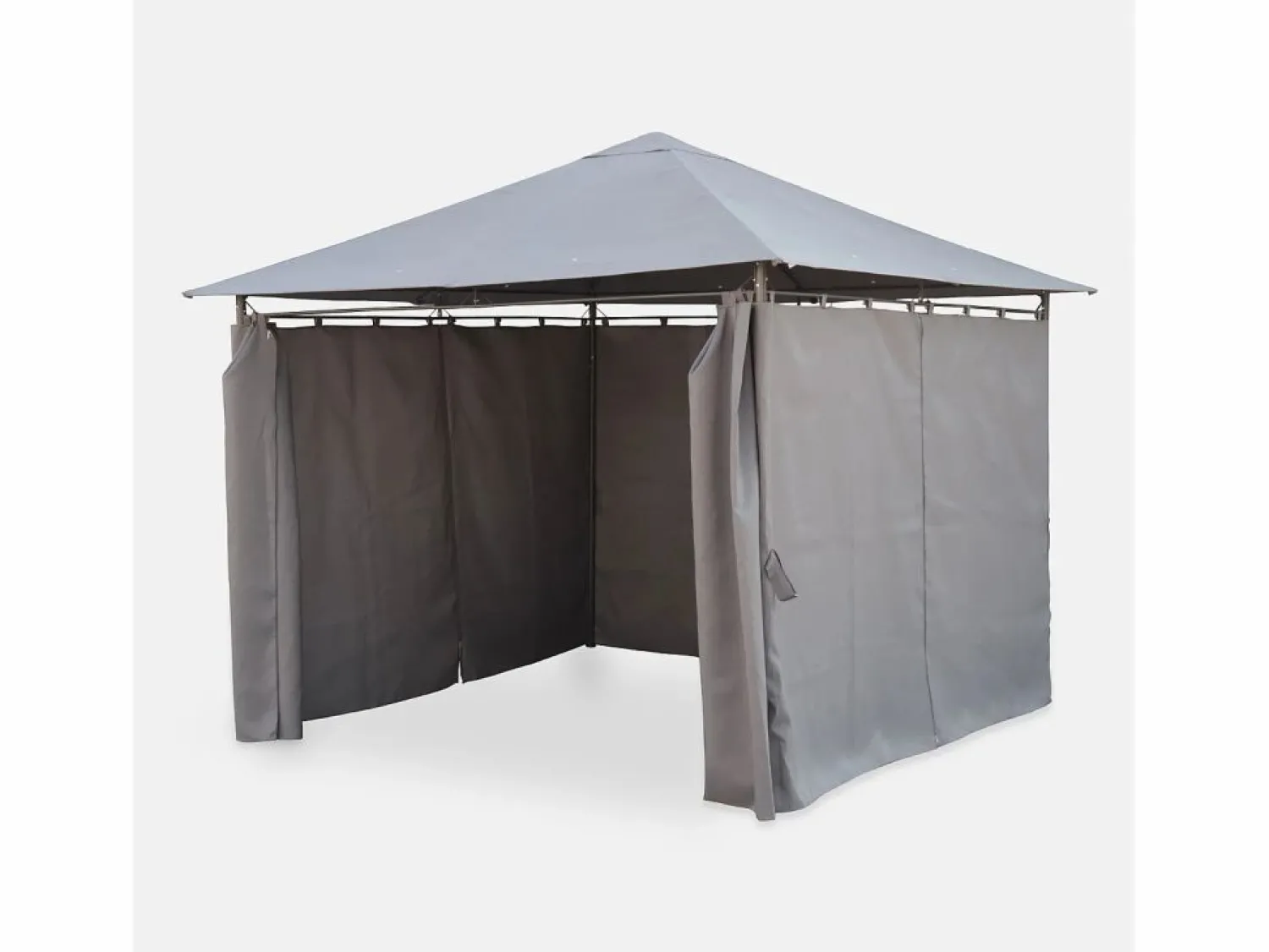 Sweeek Gazebo de jardín con cortinas 3x3m