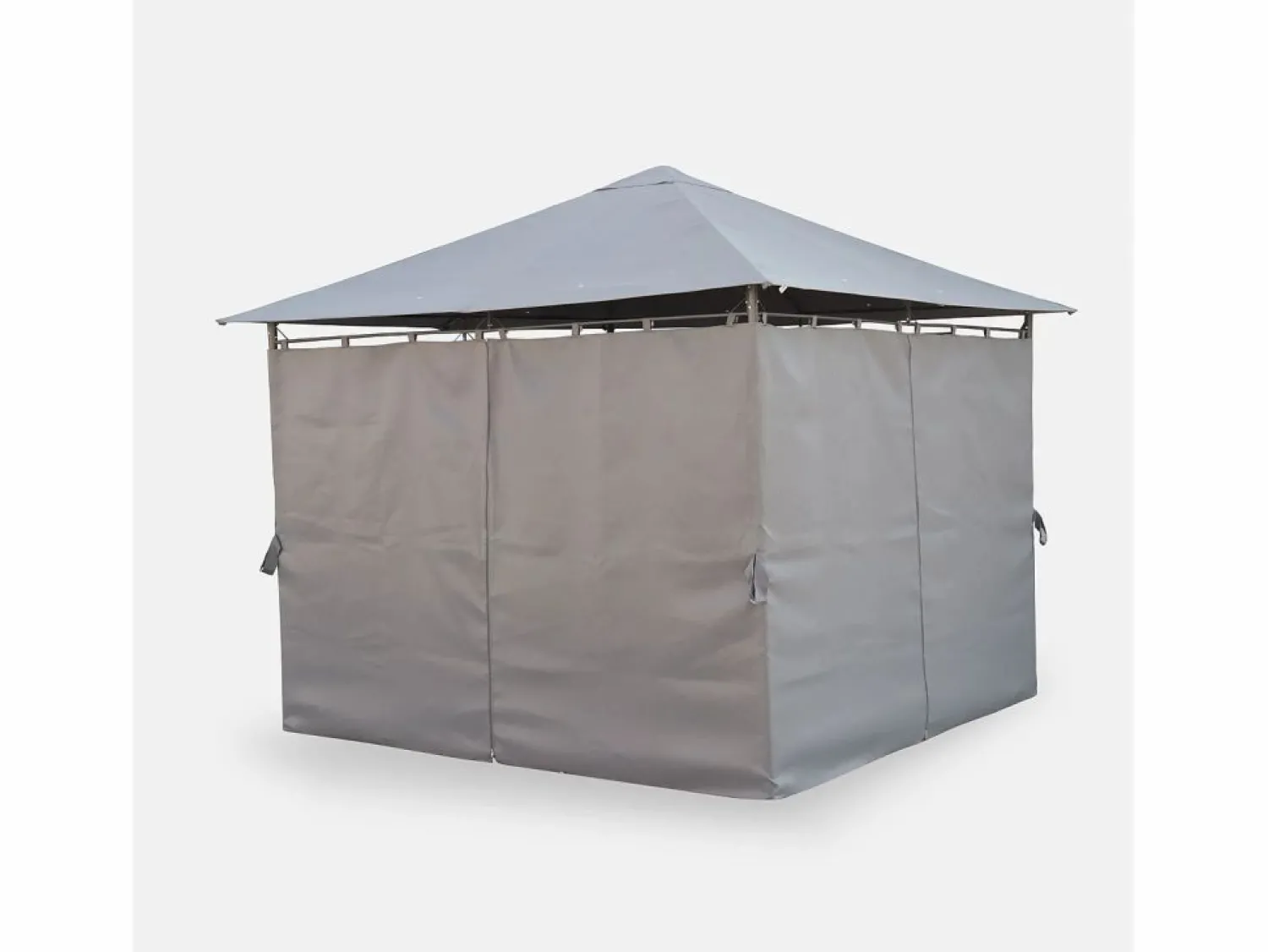 Sweeek Gazebo de jardín con cortinas 3x3m