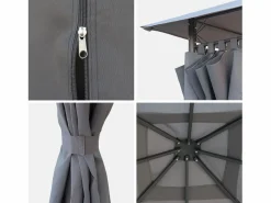 Sweeek Gazebo de jardín con cortinas 3x3m