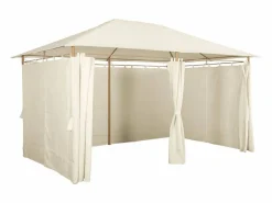 Online Gazebo de jardín 3x4m con cortinas crudo Cenador Y Quiosco