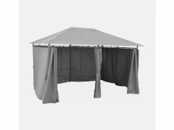 Sweeek Gazebo de jardín 3x4m con cortinas
