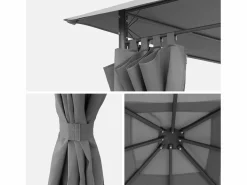 Sweeek Gazebo de jardín 3x4m con cortinas