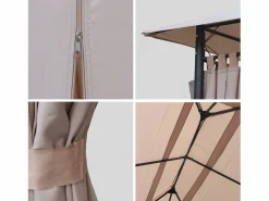 Outlet Sweeek Gazebo de jardín 3x4m con cortinas Beige