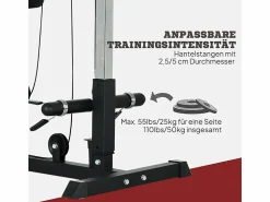 Gimnasio multifuncional para casa, de acero y polipiel, color , regulable con asiento y pedal antideslizante (140x108x197cm)