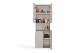 Outlet GLAZE - Mueble de cuarto de baño con cesta - Estilo moderno - 174x60x30 cm - Columna de cuarto de baño Columna De Baño